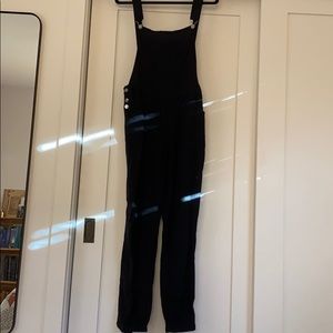 Black Linen Overalls